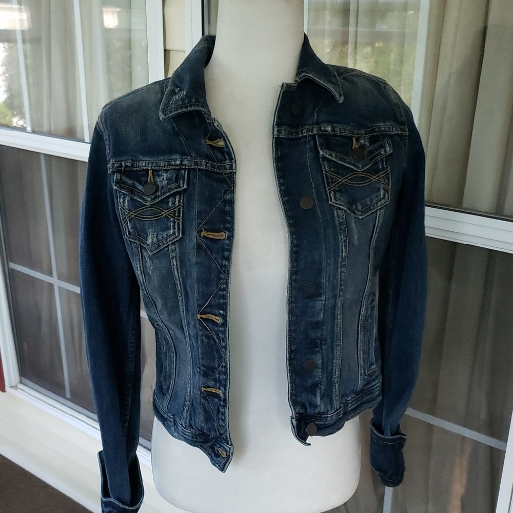 ABERCROMBIE & FITCH Distress‎ Women's S Denim Vintage Jacket